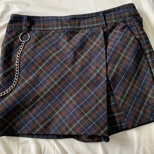 Plaid wrap skort